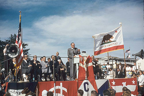 Groundbreaking ceremony with Governor Edmund G. Brown Sr. May 6, 1962. Photo by Les Long. Harbor Collection. Courtesy of the Santa Cruz Port District.