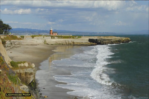Lighthouse Point in 2013. Image by Mike Patnaude and part of his series of paired retrospective and modern day images in Santa Cruz County.