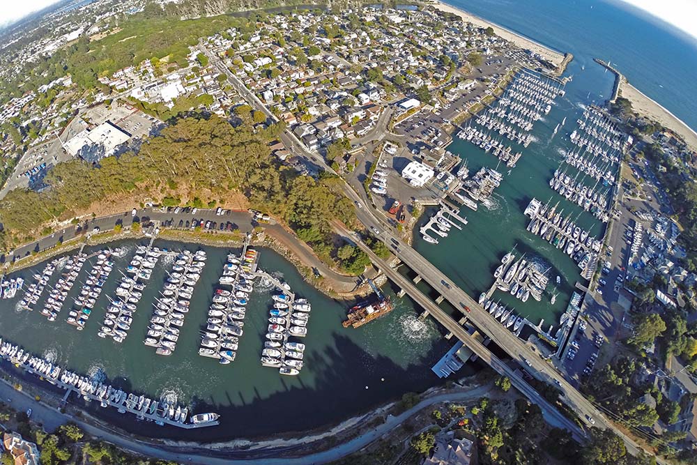 An aerial view of the entire Santa Cruz Harbor in 2014. Photo © Archer Koch MultiRotorCam.com.