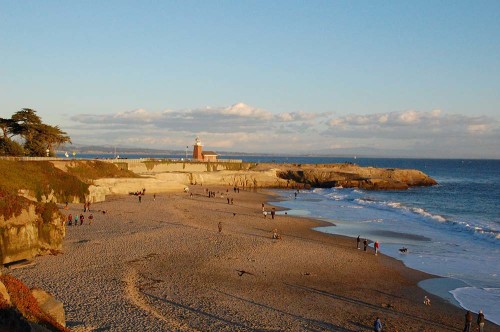 Its Beach with Lighthouse Point in the background.