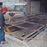 The open-air truck scale being demolished in 2002. Photo courtesy of Mark and Kelly Sanchez.
