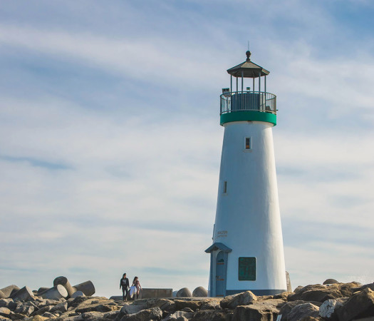 The Walton Lighthouse at the Santa Cruz Harbor. Picture © Paul Babb 2013.