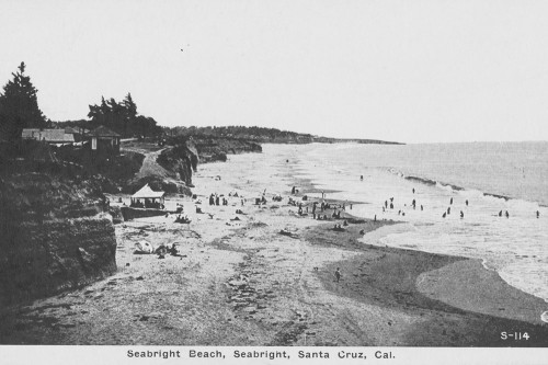 Seabright Beach circa 1920. Postcard from the collection of Mobile Ranger.