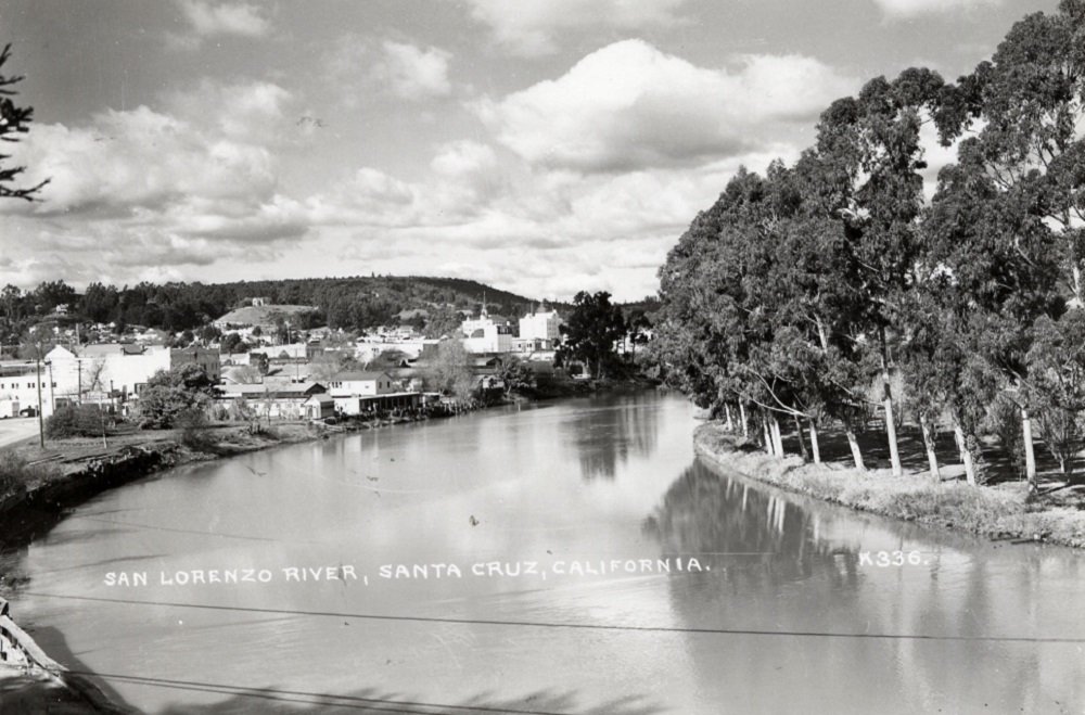 View upstream from Beach Hill. Picture courtesy of and © Santa Cruz Museum of Art and History.