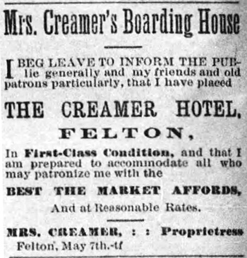 Advertisement in The Santa Cruz Sentinel May 14, 1881. Image courtesy of Randall Brown.
