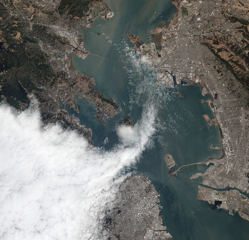 San Francisco Bay from Space, August 2012. Image by NASA.