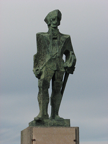 Statue of Gaspar de Portolà, by the sculptor Josep Maria Subirachs. Photo by Bob n' Renee.