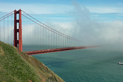 Imagine how hard it would be to see the Golden Gate Bridge in the fog if it were gray (the second color choice) and not orange! Photo courtesy of  Photo courtesy of  Frank Kovalcheck.  (May 31, 2010)  
