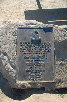 The plaque in Santa Cruz at Lighthouse Point in honor of the 54th Coast Artillery who protected our shores.