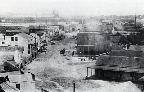 Lower Plaza circa 1860. Photo courtesy of the Santa Cruz Museum of Art and History.