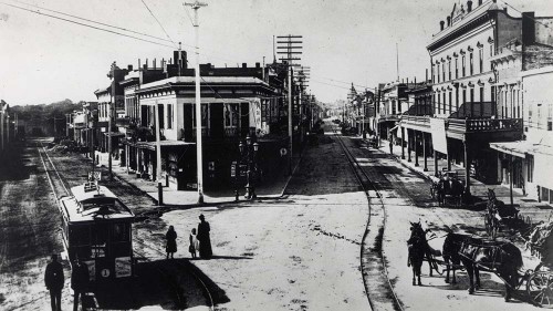 Lower Plaza circa 1892. Photo courtesy of the Santa Cruz Museum of Art and History.