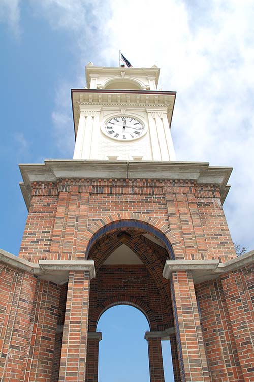 The Clock Tower at its current home at the intersection of Mission Street, Front Street and Pacific Avenue.