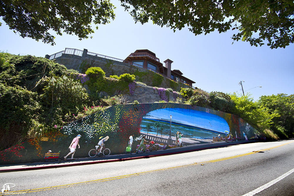 Our Capitola. Acrylic on concrete. By John Ton, 2012. Mural is located on Wharf Road. Photo © Andrew Pastor.