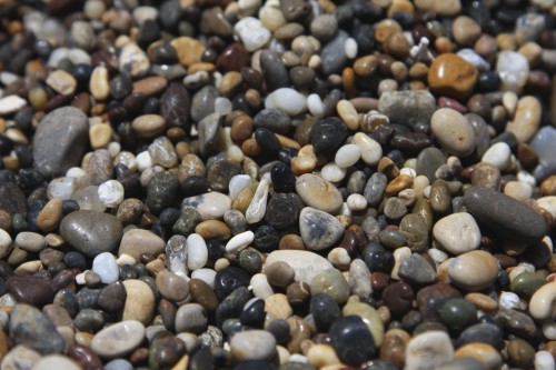 The multi-color pebbles of Pebble Beach. Photo courtesy of John Kim. (June 2009)