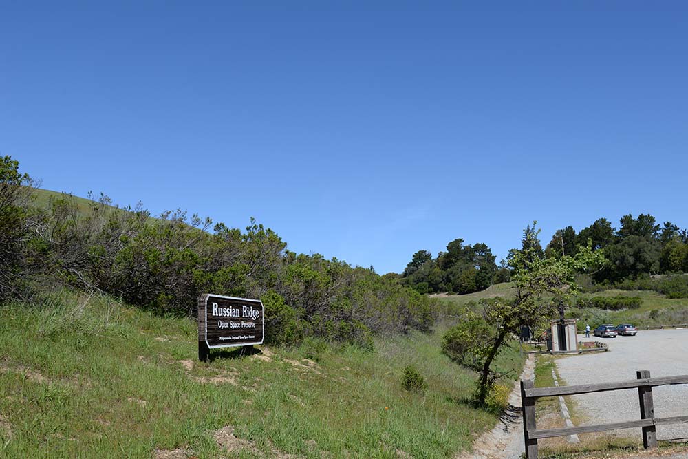 The entrance to the Russian Ridge Open Space Preserve and where you will be parking for this stop.