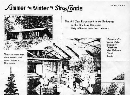A portion of a realtor’s promotional flyer for lots and cabins at Sky-Londa, 1932. Courtesy of Joyce and Ed Rosenstiel.