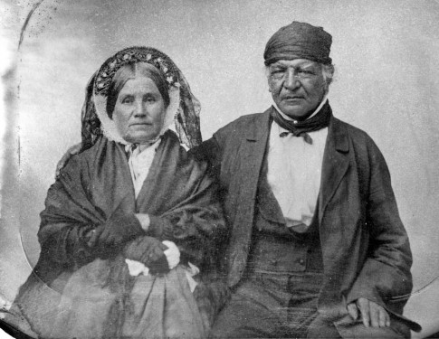 Maximo and Damiana Martinez who occupied the Mexican rancho El Corte de Madera. Courtesy of Portola Valley archives.