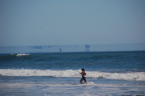 A close up of Moss Landing power plant during the visual distortion. September 7, 2015.