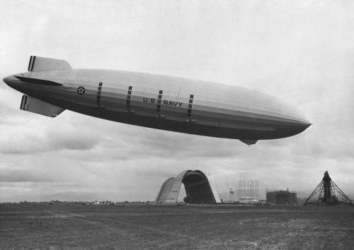The USS Macon in flight near Hangar One, 1933. Photo credit: NASA