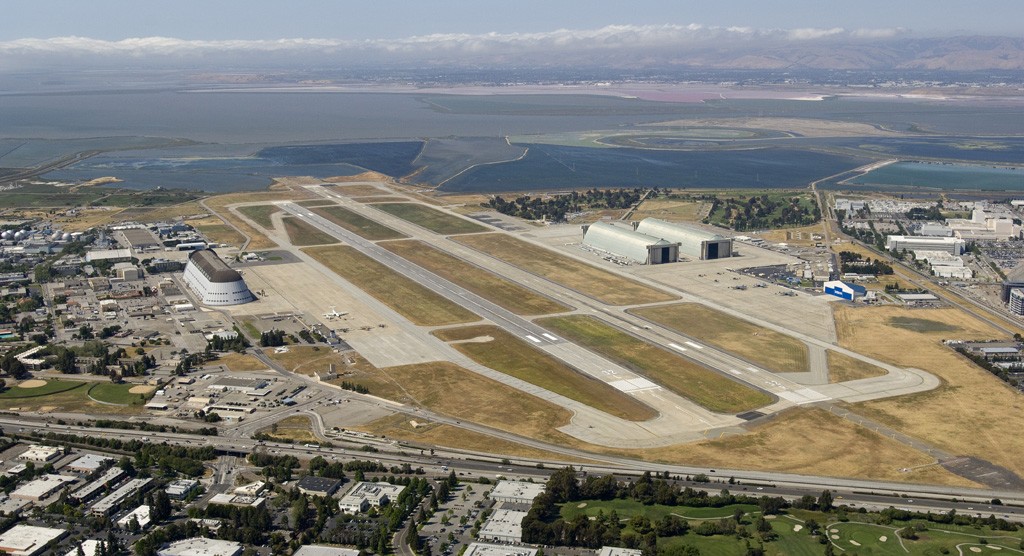 Moffett Field from the air in 2008. Photo credit: NASA.