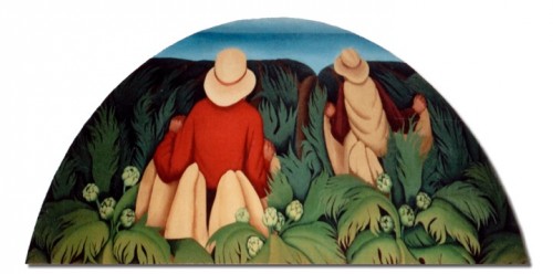 “Artichoke Industry,” 2 of 2. Mounted in a lunette at the south end of the main lobby in 1937, above the postmaster’s office (oil on canvas, 36 x 72 inches).