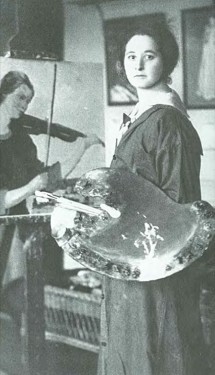 “Henrietta Shore in her Los Angeles studio,” c. 1915
(Photo: Andrée Hollingrake Dell collection, photographer unknown.)