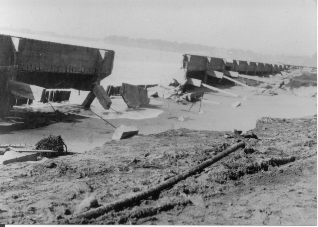 The seawall that was meant to protect a grand ocean fron resort. It surved only a year. Photo: courtesy John Hibble and the Aptos History Museum