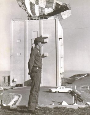 Keeping watch at the radar tower, 1964. Photo: Basim Jaber Historic Archives