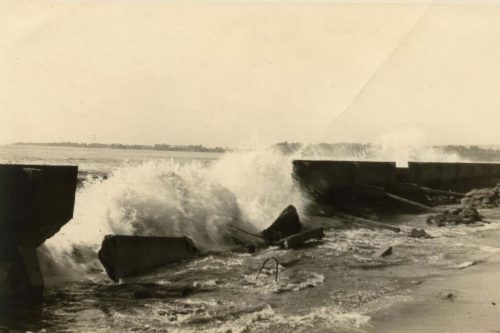 Another view of the damaged sea wall. Photo: courtesy John Hibble and the Aptos History Museum