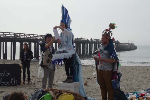 Skit next to the S.S. Palo Alto titled "Armor Our Shore." This was an event put on by the S.S. Palo Alto Project in 2014. Image: Courtesy the S.S. Palo Alto Project