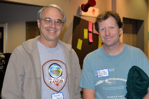 Local Historian and author Frank Perry (Santa Cruz historian and author) and Chris Lay (Manager, Kenneth Norris Center for Natural History) at the official launch of our mobile app, "Mobile Ranger Guides," in October, 2015. Photo: Jim Whitehead/Mobile Ranger